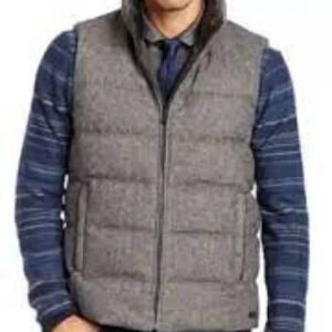 Hugo Boss Darnom  Virgin Wool Blend Reversible Vest with Down Blend Filling